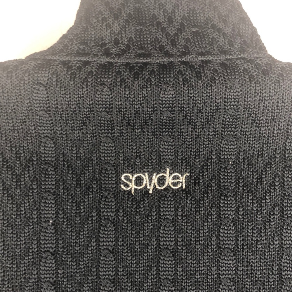 Spyder Black cable knit zip up jacket size small - Picture 7 of 10